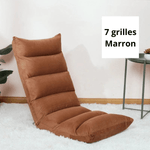 Charger l&#39;image dans la galerie, Fauteuil Pouf de Sol 7 Grilles Marron
