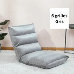 Charger l&#39;image dans la galerie, Fauteuil Pouf de Sol 6 Grilles Gris
