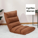 Charger l&#39;image dans la galerie, Fauteuil Pouf de Sol 6 Grilles Marron
