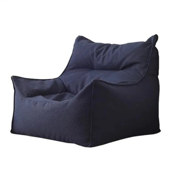 Fauteuil Pouf en Coton Bleu Foncé