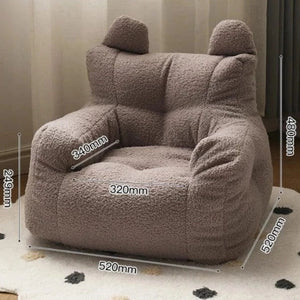 Fauteuil Pouf Faux Cachemire Enfant Gris