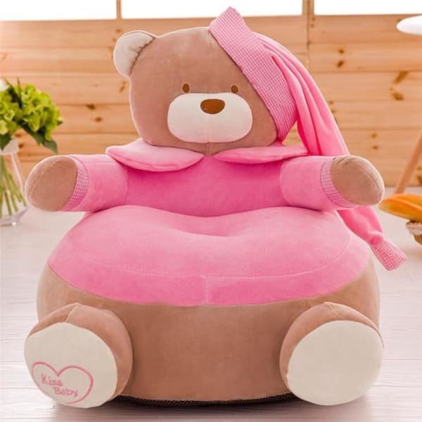 Pouf Animal Ours Rose