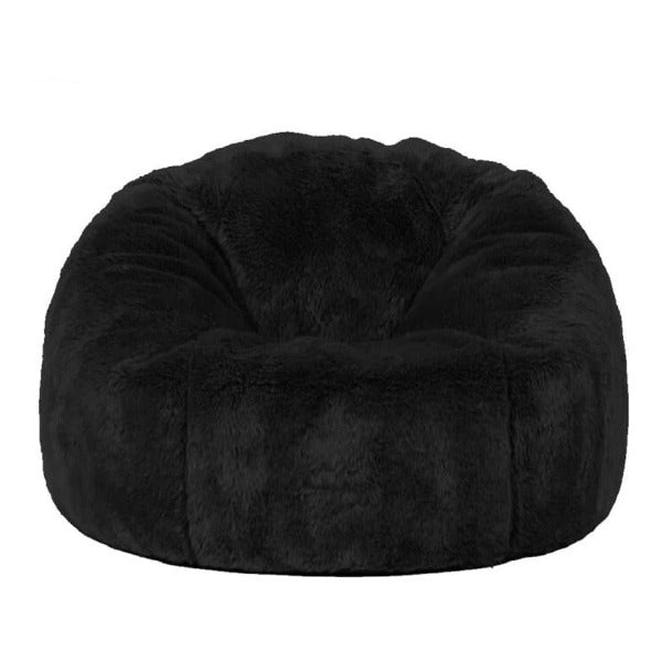 Pouf Poire Fourrure Noir