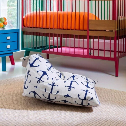 Pouf Enfant Ancre Bleu