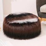 Charger l&#39;image dans la galerie, Tabouret Pouf Fausse Fourrure Café Tie Dyed
