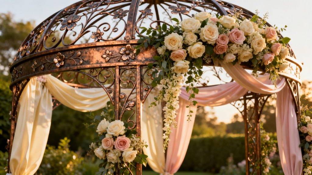 Guide complet pour décorer une arche de mariage en fer sans aucun texte