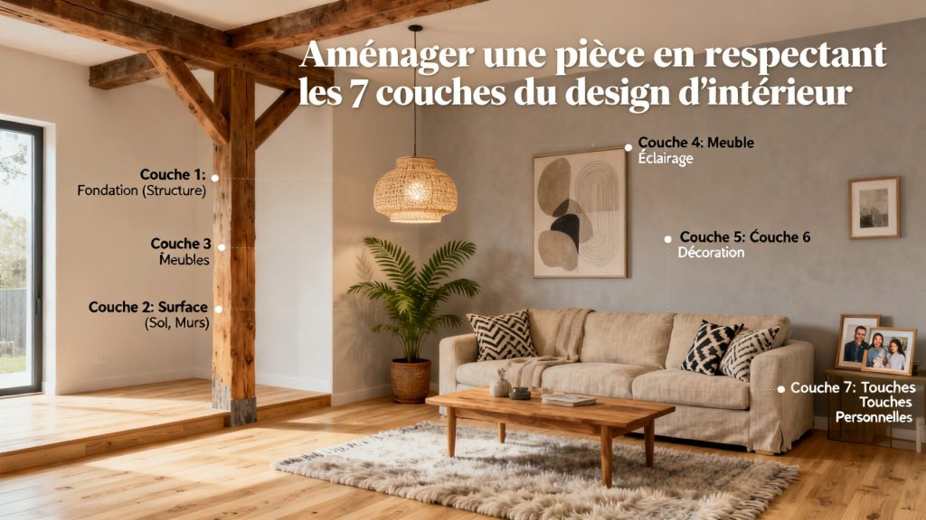 Aménager une pièce en respectant les 7 canapés du design d'intérieur.