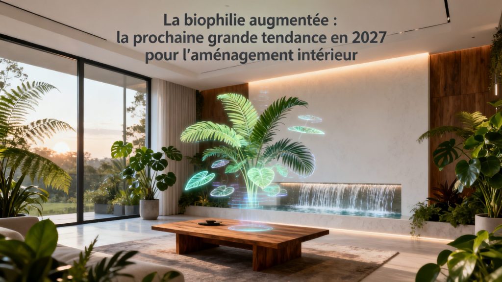 La biophilie augmentée : la prochaine grande tendance en 2027 pour l'aménagement intérieur avec texte