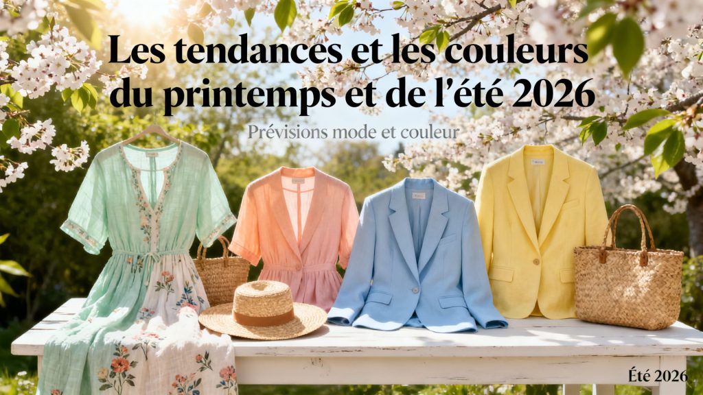 Les tendances et les couleurs du printemps et de l'été 2026. avec texte